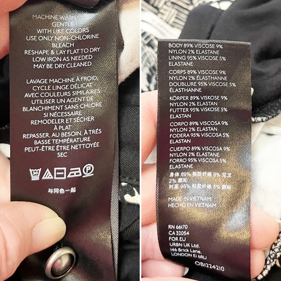 Anthropologie Giovanna Halter Jumpsuit Small black white neutral stretch floral - Picture 7 of 10